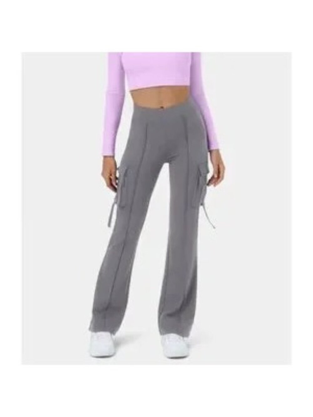 Halara Women's Cargo Pocket Legging Gray Size Medium Petite NWT